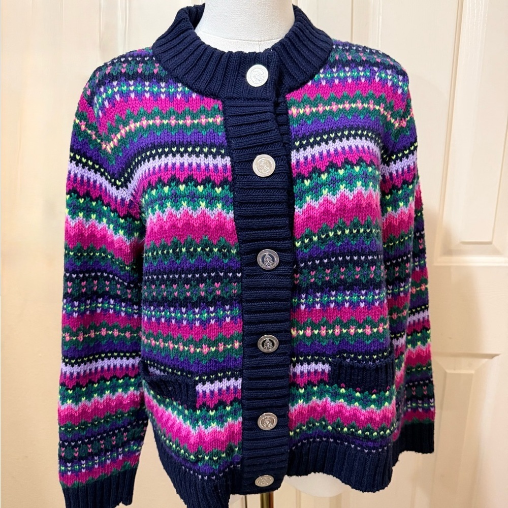 Talbots mock neck sweater jacket - Picture 2 of 9